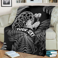 Personalised New Zealand Aotearoa Darts Masters Blanket Silver Fern and Maori Spirit LT03 - Polynesian Pride