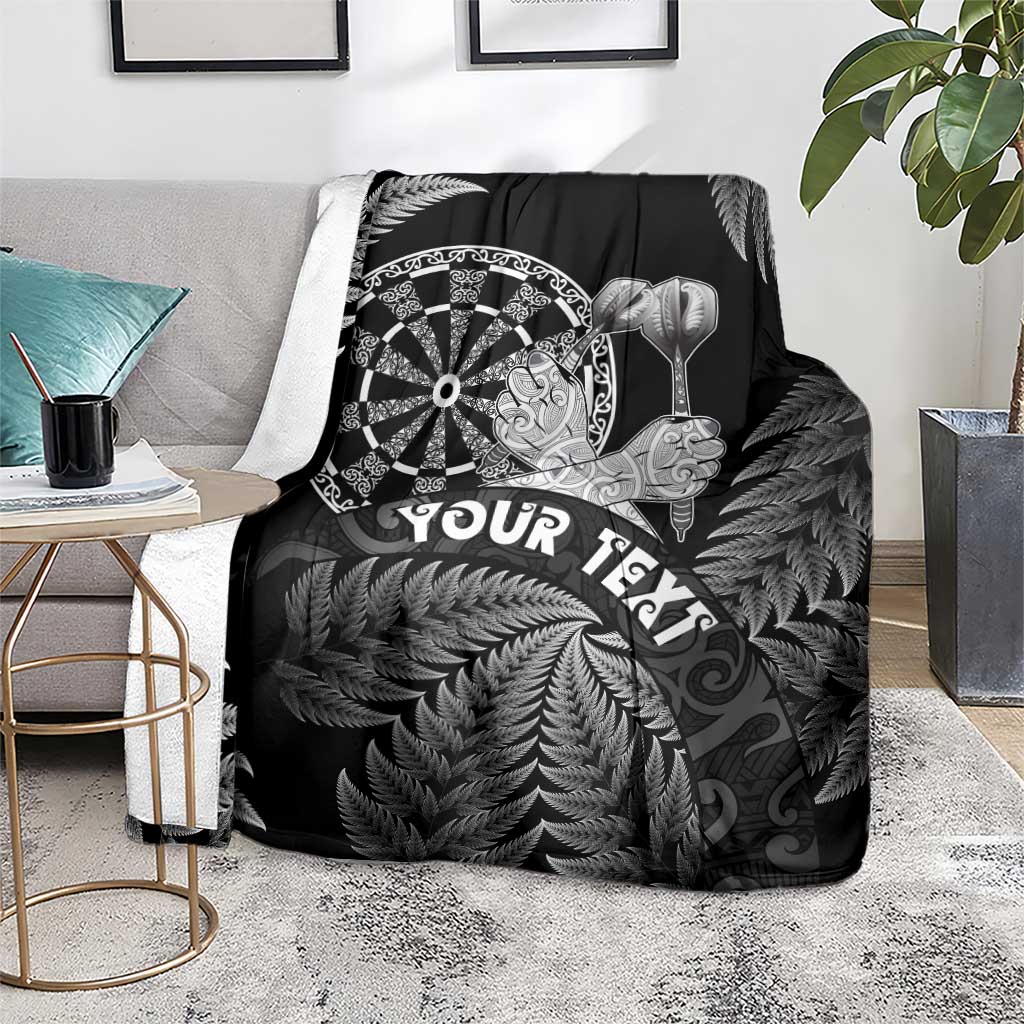 Personalised New Zealand Aotearoa Darts Masters Blanket Silver Fern and Maori Spirit LT03 - Polynesian Pride