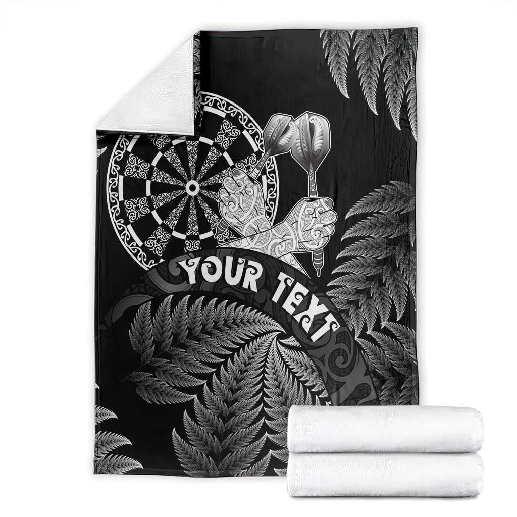 Personalised New Zealand Aotearoa Darts Masters Blanket Silver Fern and Maori Spirit LT03 - Polynesian Pride