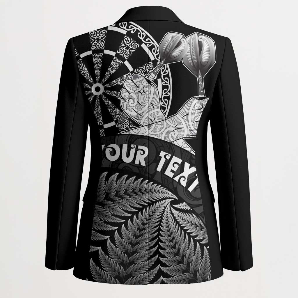 Personalised New Zealand Aotearoa Darts Masters Blazer Silver Fern and Maori Spirit LT03 - Polynesian Pride