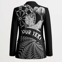 Personalised New Zealand Aotearoa Darts Masters Blazer Silver Fern and Maori Spirit LT03 - Polynesian Pride