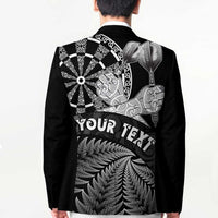 Personalised New Zealand Aotearoa Darts Masters Blazer Silver Fern and Maori Spirit LT03 - Polynesian Pride