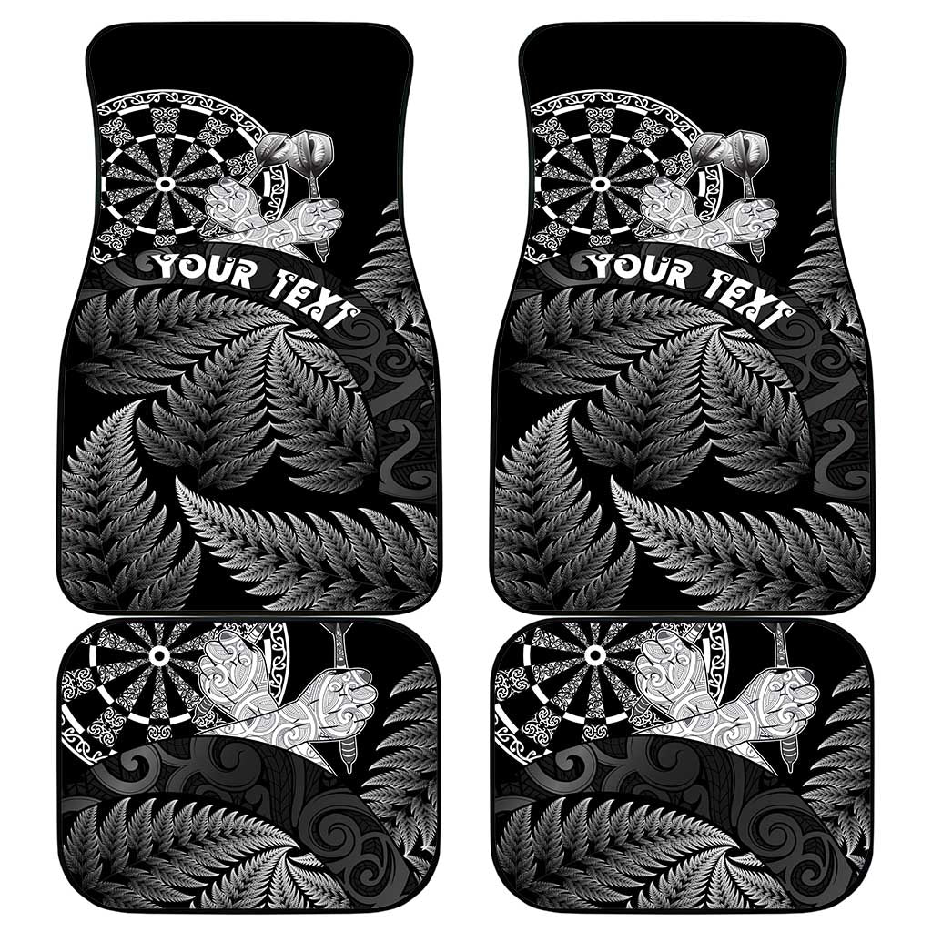 Personalised New Zealand Aotearoa Darts Masters Car Mats Silver Fern and Maori Spirit LT03 - Polynesian Pride