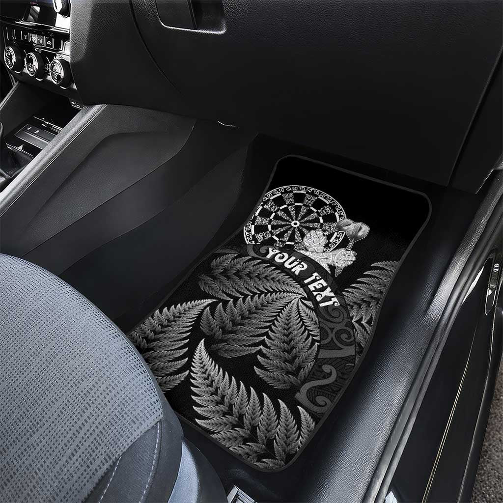 Personalised New Zealand Aotearoa Darts Masters Car Mats Silver Fern and Maori Spirit LT03 - Polynesian Pride