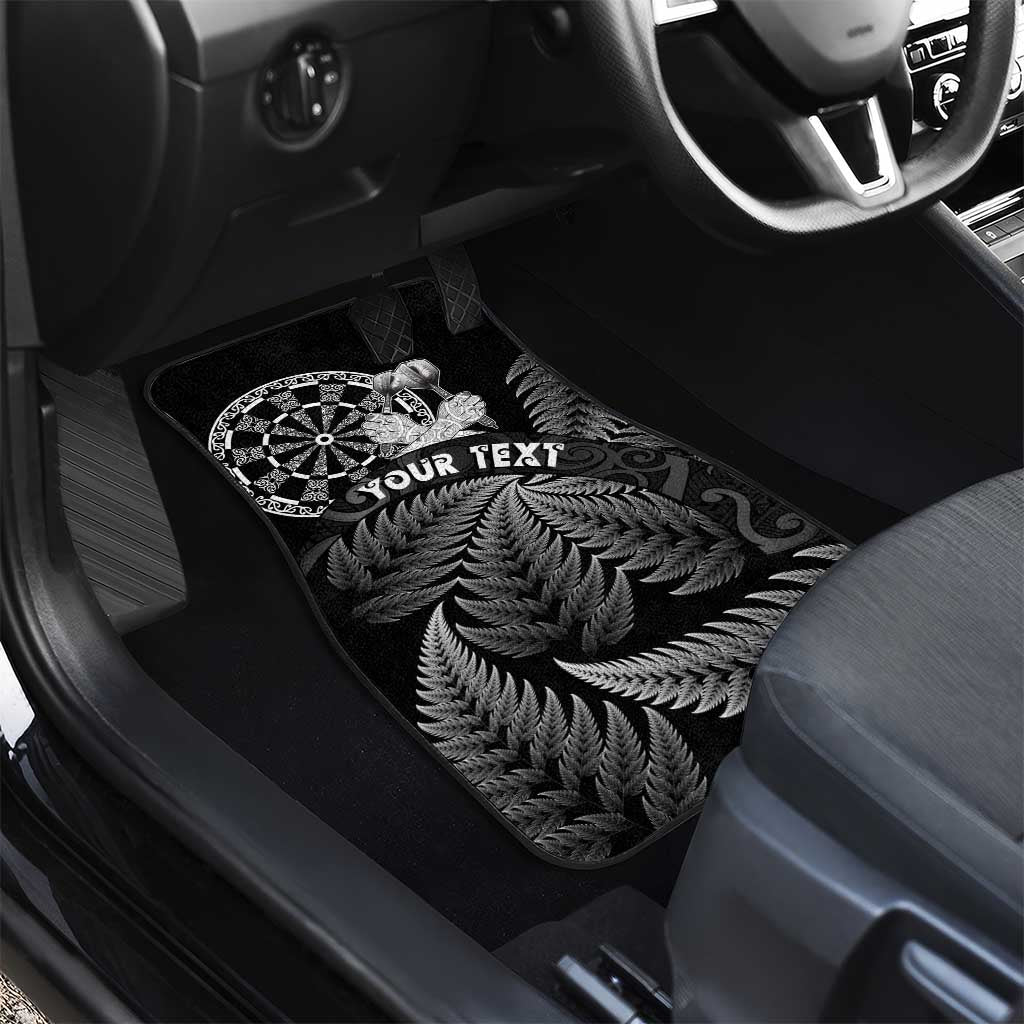 Personalised New Zealand Aotearoa Darts Masters Car Mats Silver Fern and Maori Spirit LT03 - Polynesian Pride