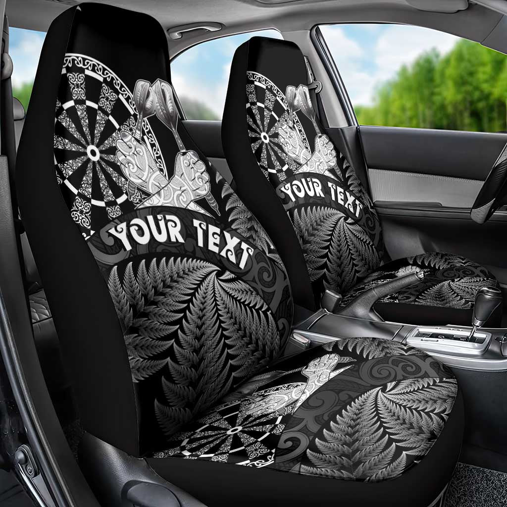 Personalised New Zealand Aotearoa Darts Masters Car Seat Cover Silver Fern and Maori Spirit LT03 - Polynesian Pride