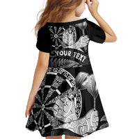 Personalised New Zealand Aotearoa Darts Masters Family Matching Long Sleeve Bodycon Dress and Hawaiian Shirt Silver Fern and Maori Spirit LT03 - Polynesian Pride