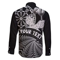 Personalised New Zealand Aotearoa Darts Masters Family Matching Off Shoulder Short Dress and Hawaiian Shirt Silver Fern and Maori Spirit LT03 - Polynesian Pride