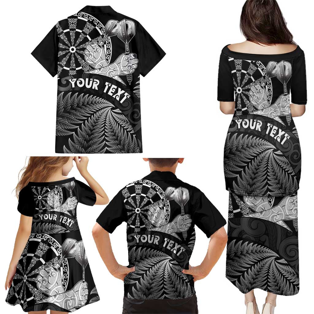 Personalised New Zealand Aotearoa Darts Masters Family Matching Puletasi and Hawaiian Shirt Silver Fern and Maori Spirit LT03 - Polynesian Pride