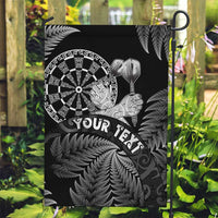 Personalised New Zealand Aotearoa Darts Masters Garden Flag Silver Fern and Maori Spirit LT03 Garden Flag Black - Polynesian Pride