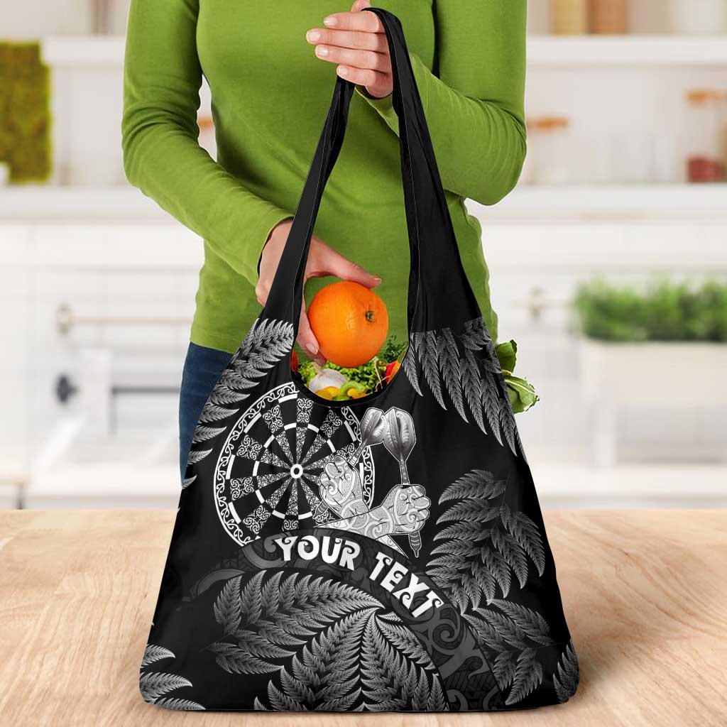 Personalised New Zealand Aotearoa Darts Masters Grocery Bag Silver Fern and Maori Spirit LT03 - Polynesian Pride