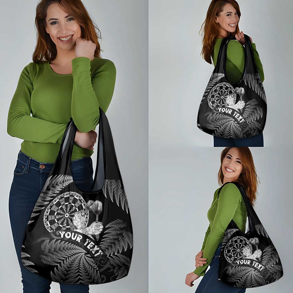 Personalised New Zealand Aotearoa Darts Masters Grocery Bag Silver Fern and Maori Spirit LT03 - Polynesian Pride