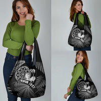 Personalised New Zealand Aotearoa Darts Masters Grocery Bag Silver Fern and Maori Spirit LT03 - Polynesian Pride