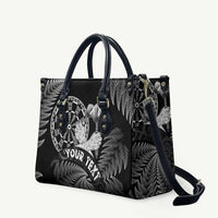 Personalised New Zealand Aotearoa Darts Masters Leather Bag Silver Fern and Maori Spirit LT03 Black - Polynesian Pride
