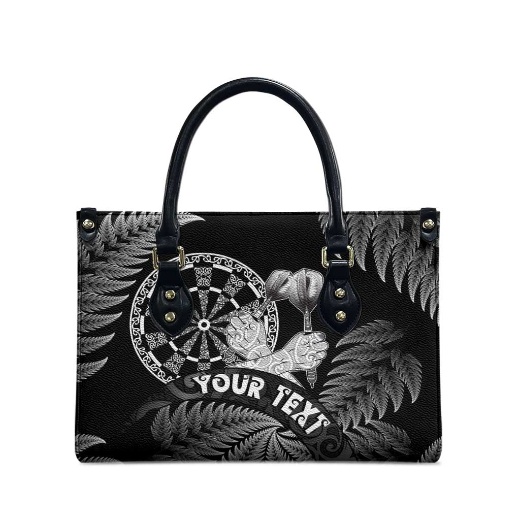 Personalised New Zealand Aotearoa Darts Masters Leather Bag Silver Fern and Maori Spirit LT03 - Polynesian Pride