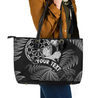 Personalised New Zealand Aotearoa Darts Masters Leather Tote Bag Silver Fern and Maori Spirit LT03 - Polynesian Pride