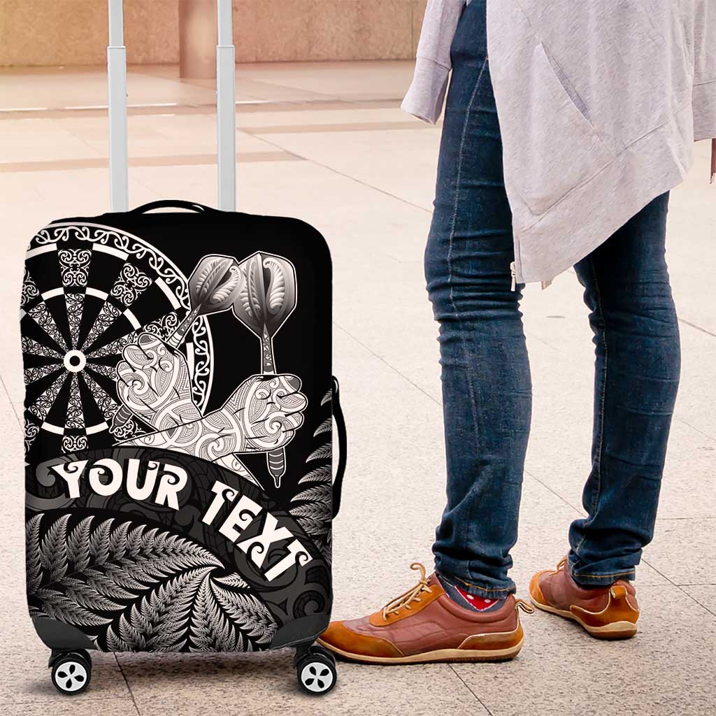 Personalised New Zealand Aotearoa Darts Masters Luggage Cover Silver Fern and Maori Spirit - Polynesian Pride