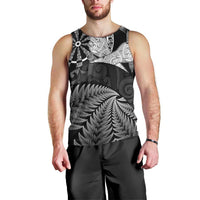 Personalised New Zealand Aotearoa Darts Masters Men Tank Top Silver Fern and Maori Spirit LT03 - Polynesian Pride