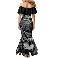 Personalised New Zealand Aotearoa Darts Masters Mermaid Dress Silver Fern and Maori Spirit LT03 - Polynesian Pride