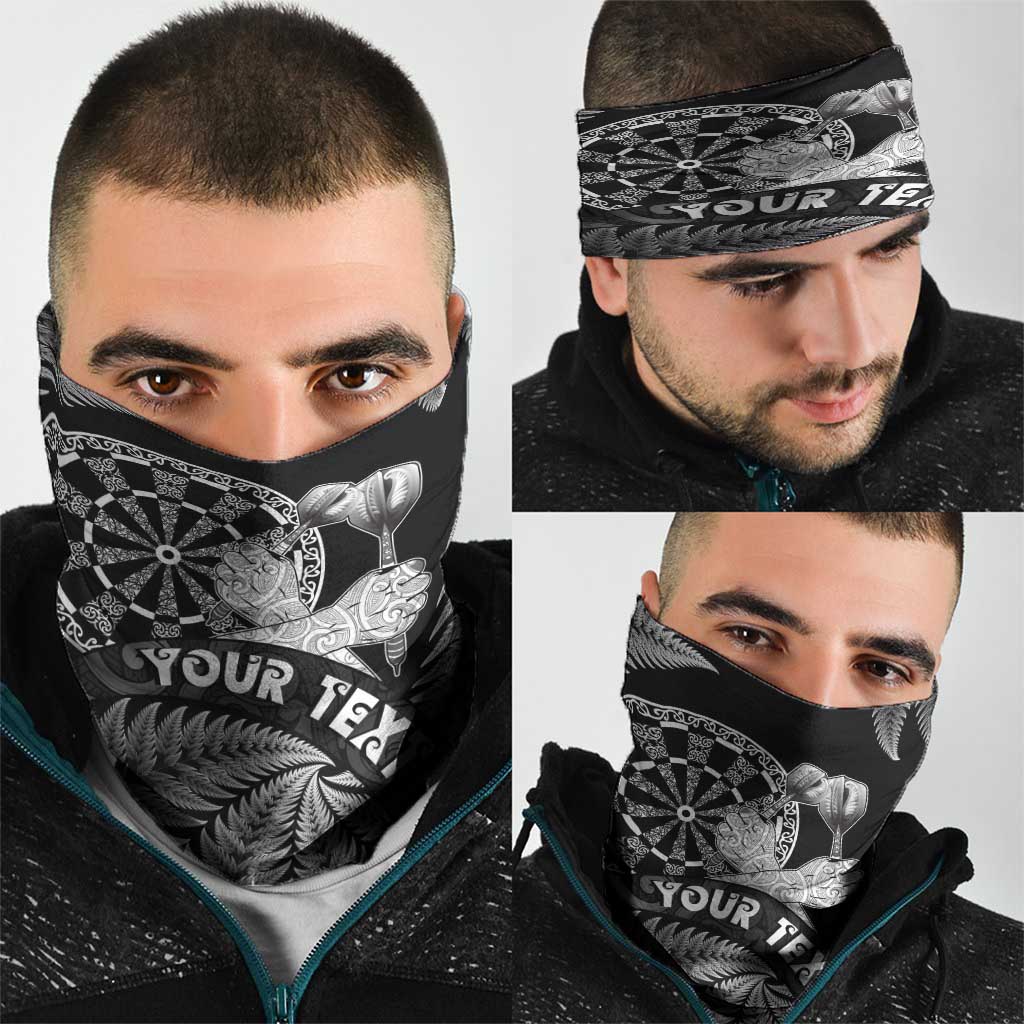 Personalised New Zealand Aotearoa Darts Masters Neck Gaiter Silver Fern and Maori Spirit LT03 - Polynesian Pride