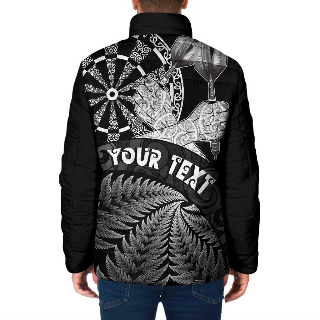 Personalised New Zealand Aotearoa Darts Masters Padded Jacket Silver Fern and Maori Spirit LT03 - Polynesian Pride