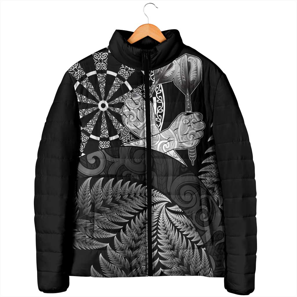 Personalised New Zealand Aotearoa Darts Masters Padded Jacket Silver Fern and Maori Spirit LT03 - Polynesian Pride