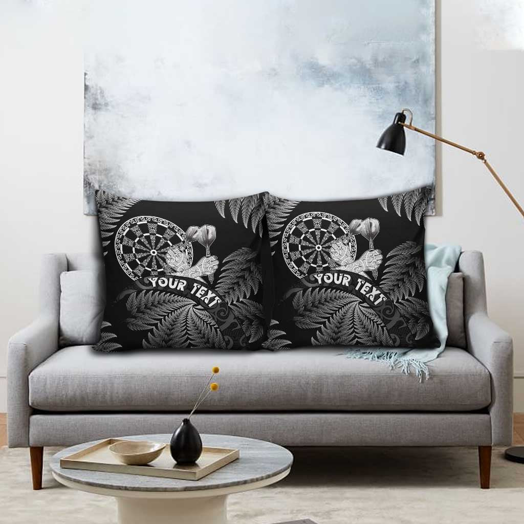 Personalised New Zealand Aotearoa Darts Masters Pillow Cover Silver Fern and Maori Spirit LT03 - Polynesian Pride