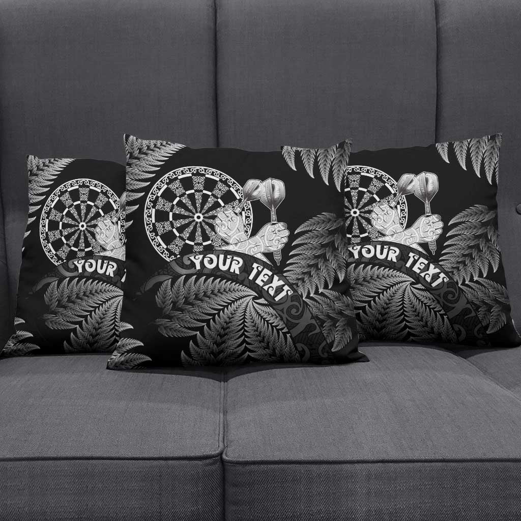 Personalised New Zealand Aotearoa Darts Masters Pillow Cover Silver Fern and Maori Spirit LT03 - Polynesian Pride