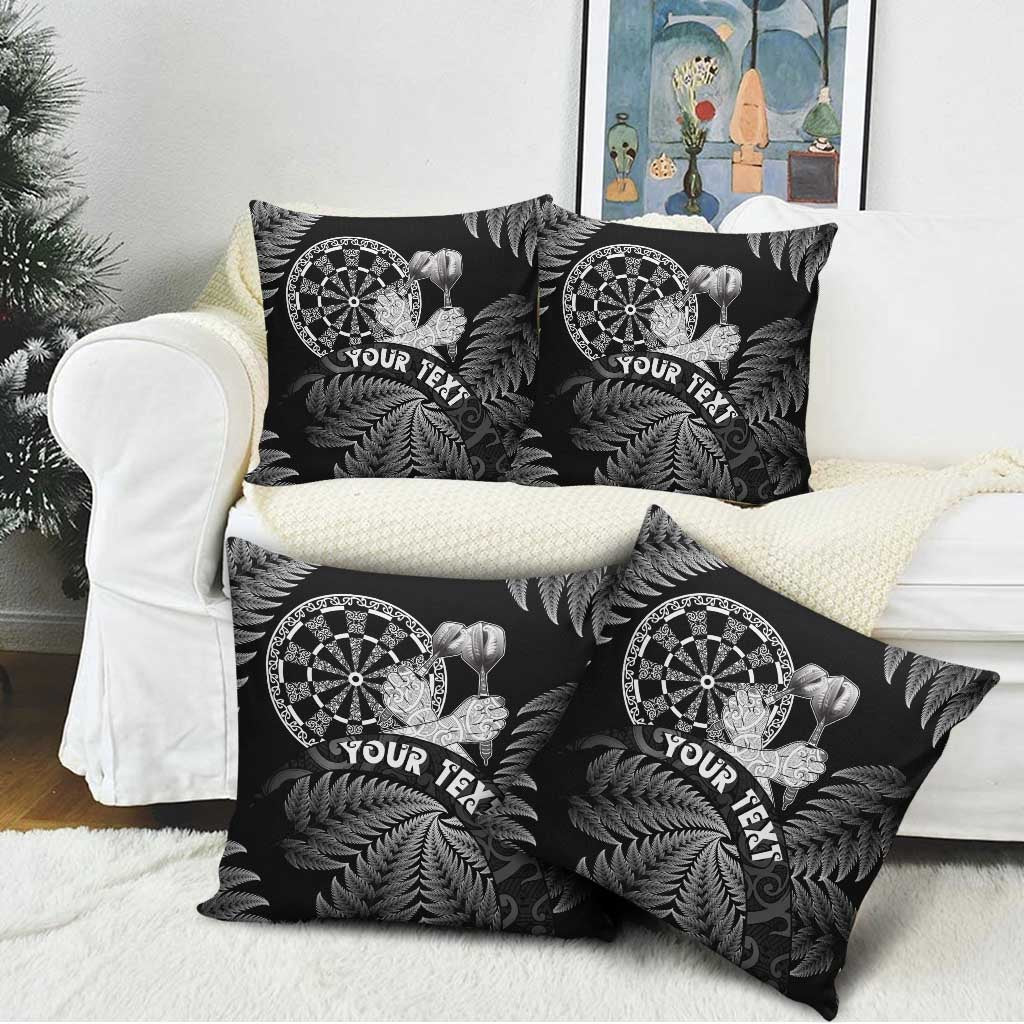 Personalised New Zealand Aotearoa Darts Masters Pillow Cover Silver Fern and Maori Spirit LT03 - Polynesian Pride