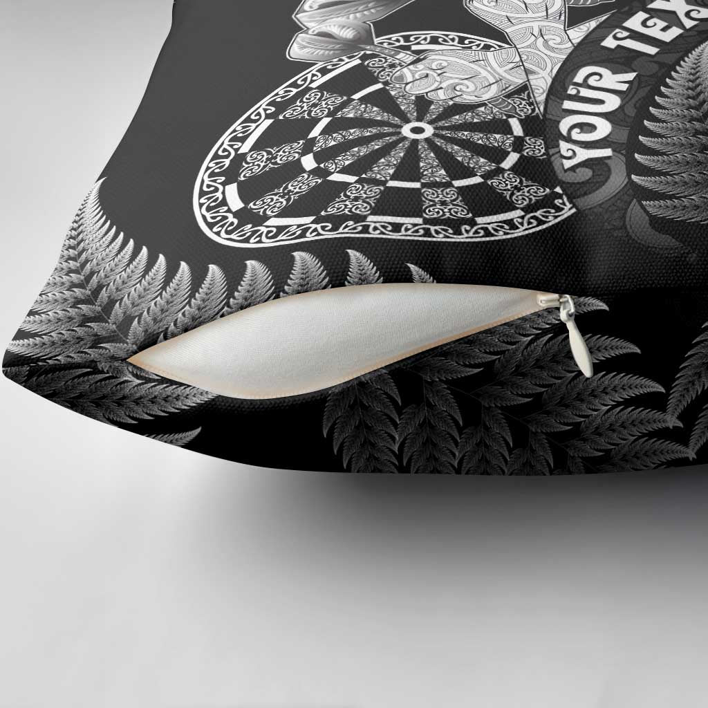 Personalised New Zealand Aotearoa Darts Masters Pillow Cover Silver Fern and Maori Spirit LT03 - Polynesian Pride