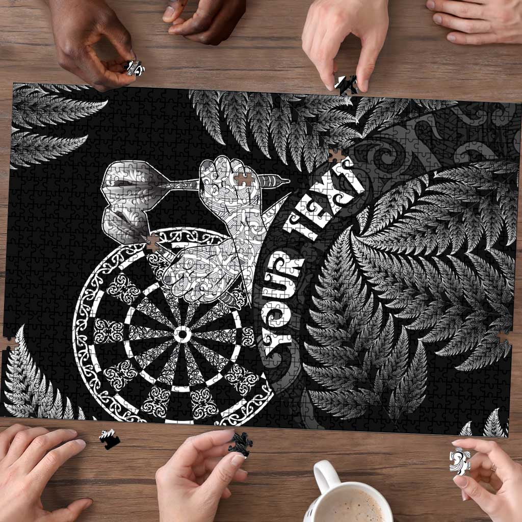 Personalised New Zealand Aotearoa Darts Masters Puzzle Silver Fern and Maori Spirit LT03 - Polynesian Pride