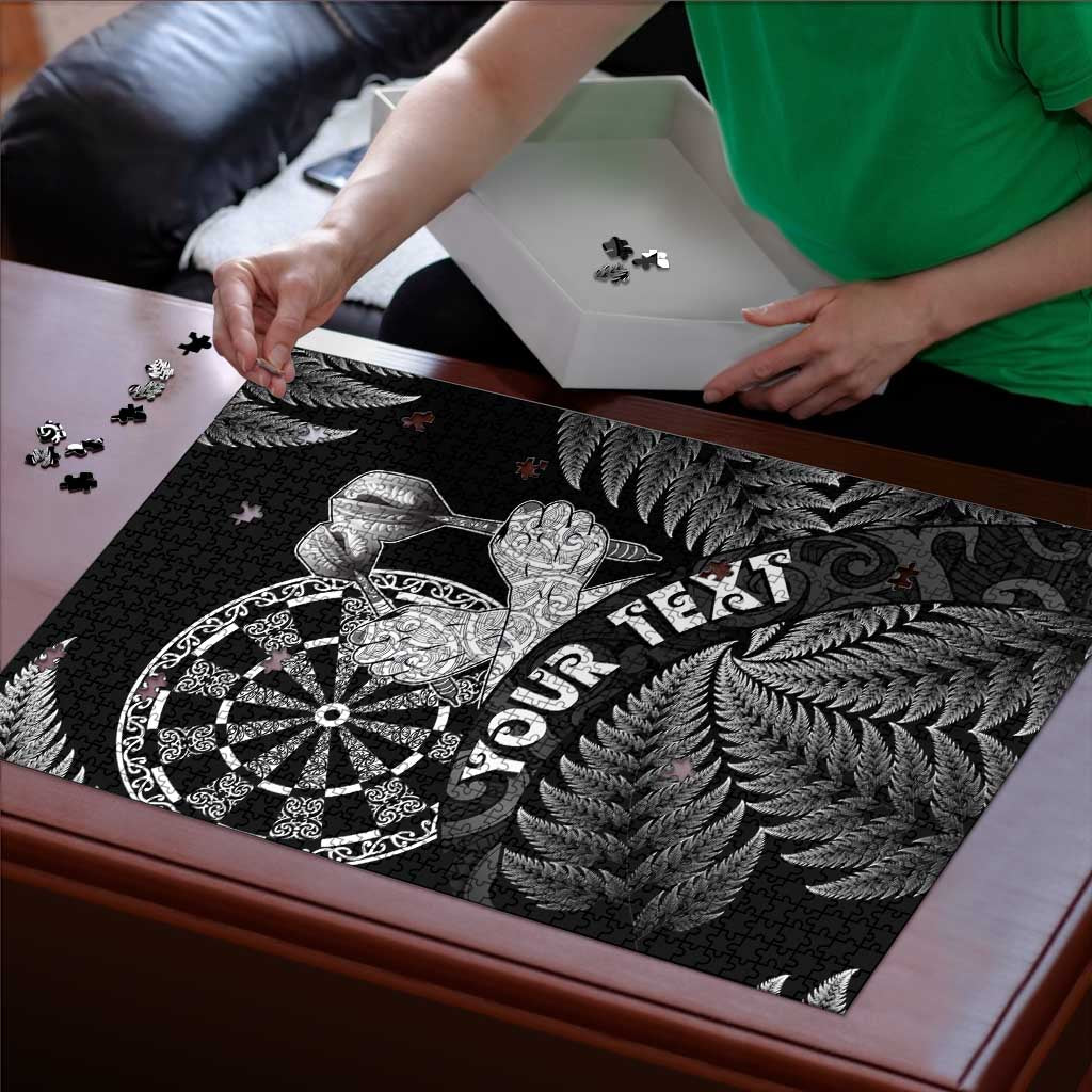 Personalised New Zealand Aotearoa Darts Masters Puzzle Silver Fern and Maori Spirit LT03 - Polynesian Pride