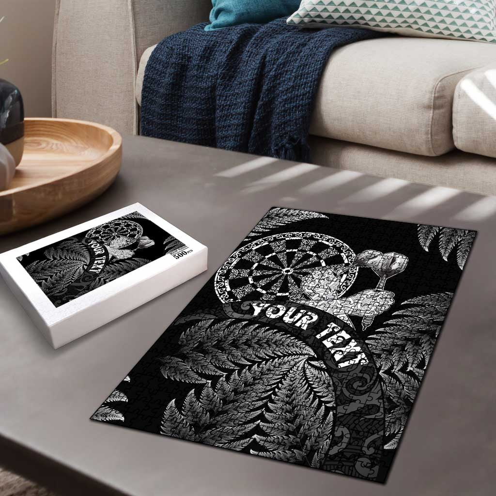 Personalised New Zealand Aotearoa Darts Masters Puzzle Silver Fern and Maori Spirit LT03 - Polynesian Pride