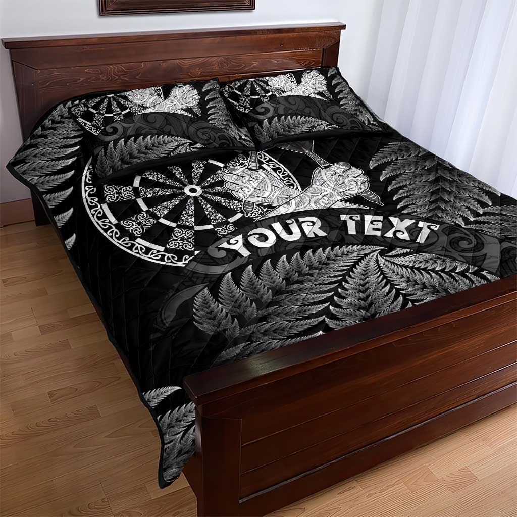 Personalised New Zealand Aotearoa Darts Masters Quilt Bed Set Silver Fern and Maori Spirit LT03 - Polynesian Pride