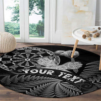 Personalised New Zealand Aotearoa Darts Masters Round Carpet Silver Fern and Maori Spirit LT03 - Polynesian Pride