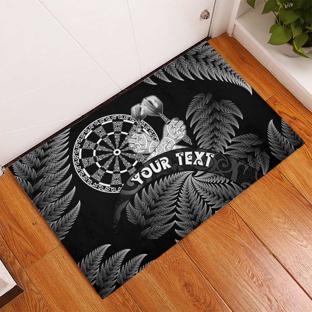 Personalised New Zealand Aotearoa Darts Masters Rubber Doormat Silver Fern and Maori Spirit LT03 - Polynesian Pride