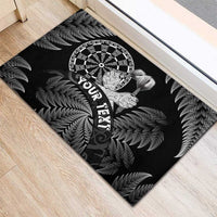 Personalised New Zealand Aotearoa Darts Masters Rubber Doormat Silver Fern and Maori Spirit LT03 - Polynesian Pride