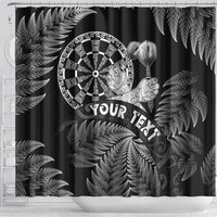 Personalised New Zealand Aotearoa Darts Masters Shower Curtain Silver Fern and Maori Spirit LT03 - Polynesian Pride