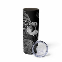 Personalised New Zealand Aotearoa Darts Masters Skinny Tumbler Silver Fern and Maori Spirit LT03 - Polynesian Pride