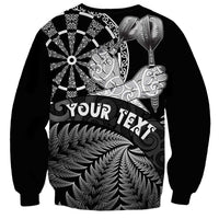 Personalised New Zealand Aotearoa Darts Masters Sweatshirt Silver Fern and Maori Spirit LT03 - Polynesian Pride