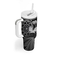 Personalised New Zealand Aotearoa Darts Masters Tumbler With Handle Silver Fern and Maori Spirit LT03 - Polynesian Pride