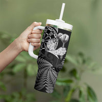 Personalised New Zealand Aotearoa Darts Masters Tumbler With Handle Silver Fern and Maori Spirit LT03 - Polynesian Pride
