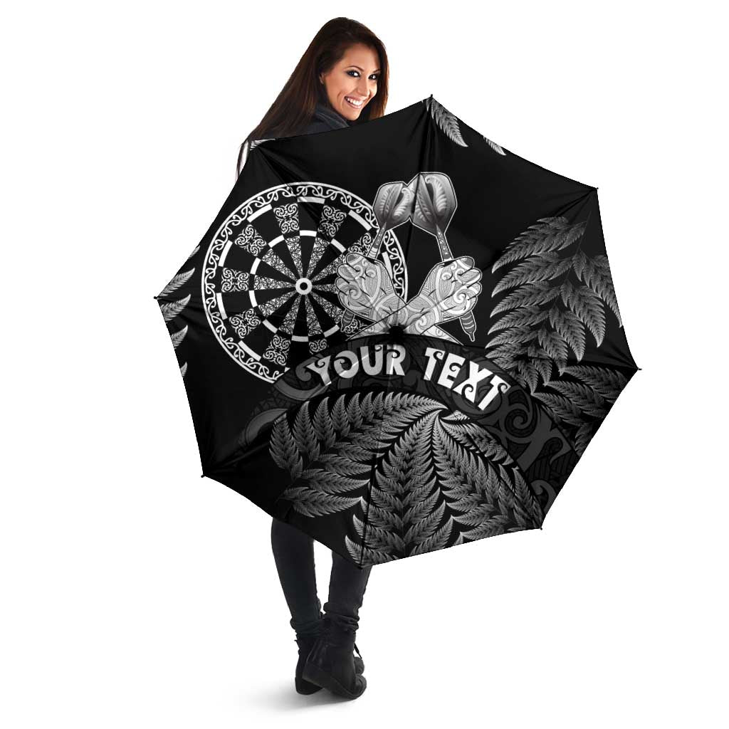 Personalised New Zealand Aotearoa Darts Masters Umbrella Silver Fern and Maori Spirit LT03 - Polynesian Pride