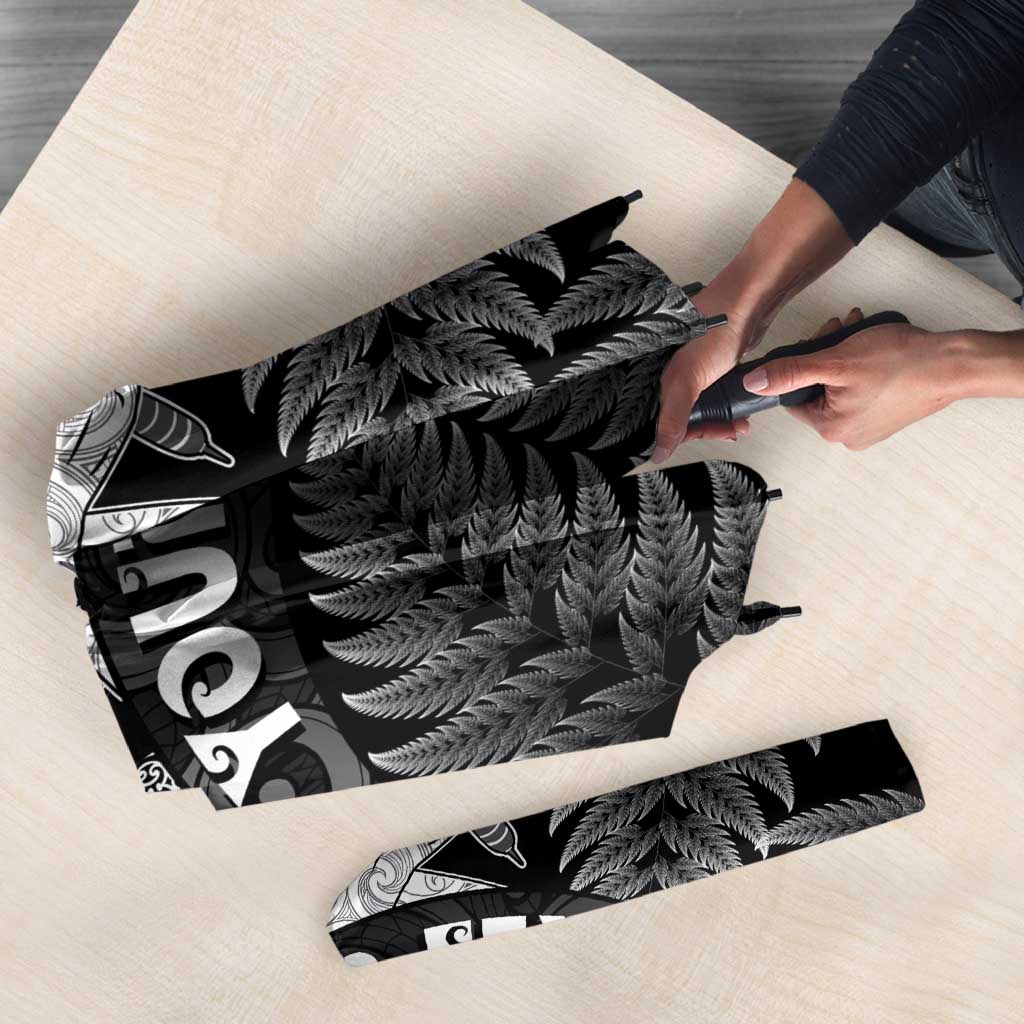 Personalised New Zealand Aotearoa Darts Masters Umbrella Silver Fern and Maori Spirit LT03 - Polynesian Pride