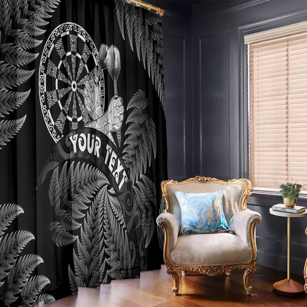 Personalised New Zealand Aotearoa Darts Masters Window Curtain Silver Fern and Maori Spirit LT03 - Polynesian Pride