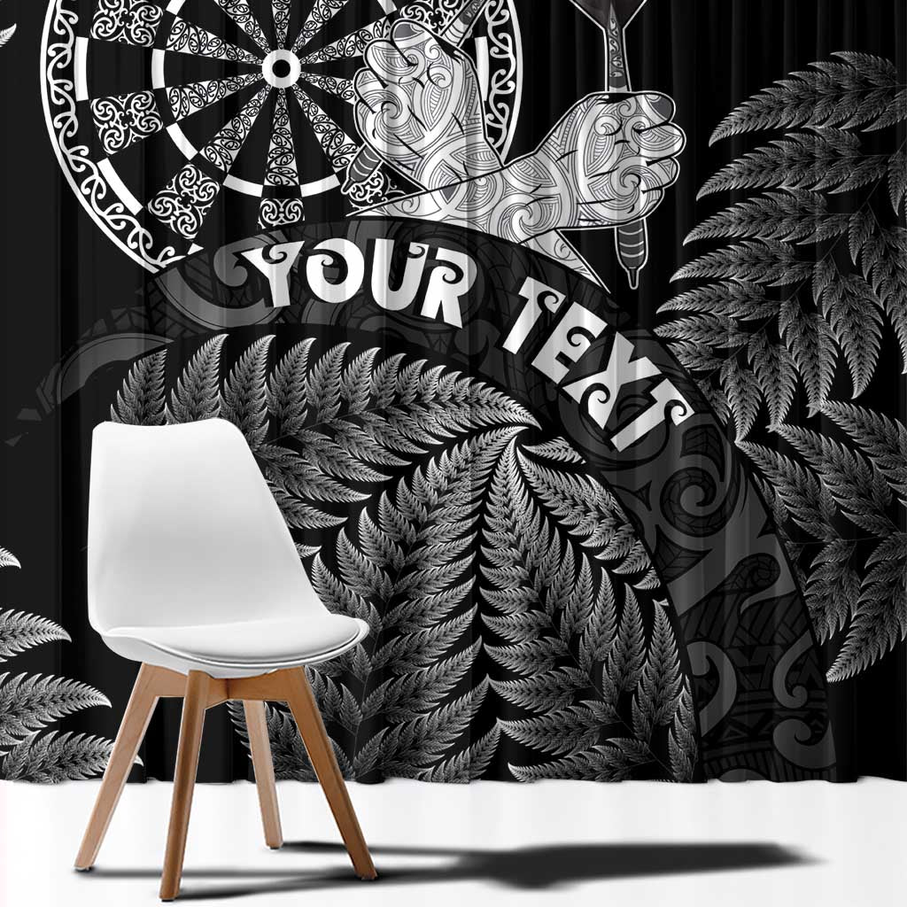 Personalised New Zealand Aotearoa Darts Masters Window Curtain Silver Fern and Maori Spirit LT03 - Polynesian Pride