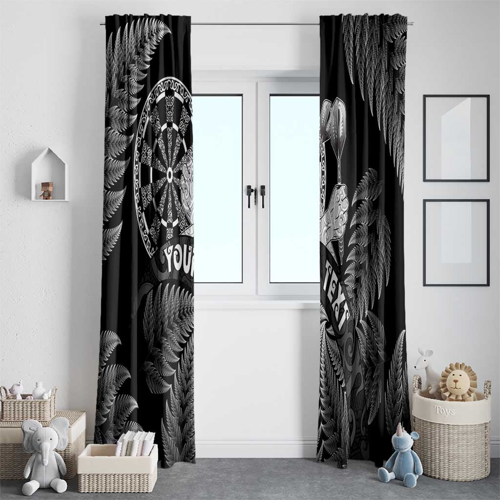 Personalised New Zealand Aotearoa Darts Masters Window Curtain Silver Fern and Maori Spirit LT03 - Polynesian Pride