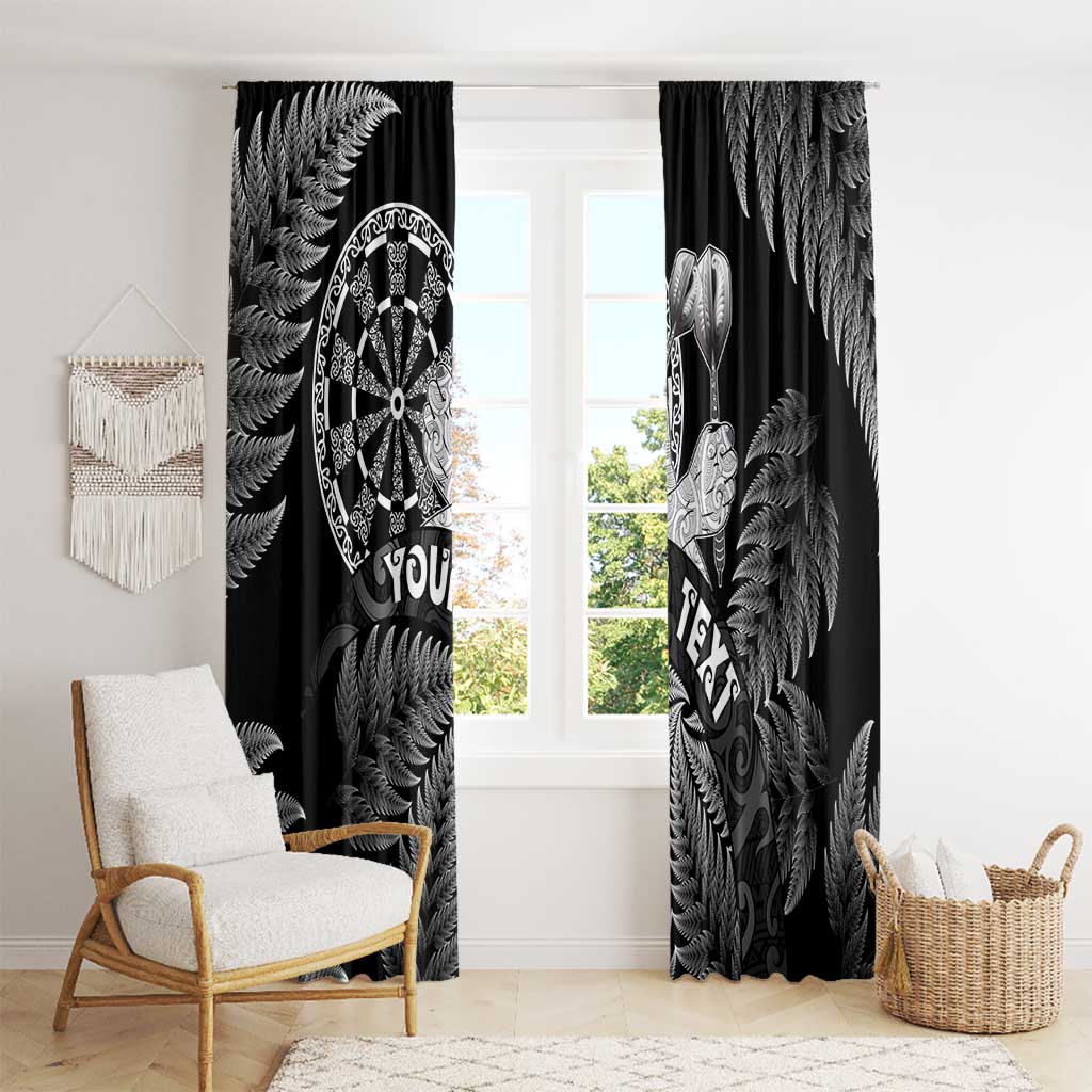 Personalised New Zealand Aotearoa Darts Masters Window Curtain Silver Fern and Maori Spirit LT03 - Polynesian Pride