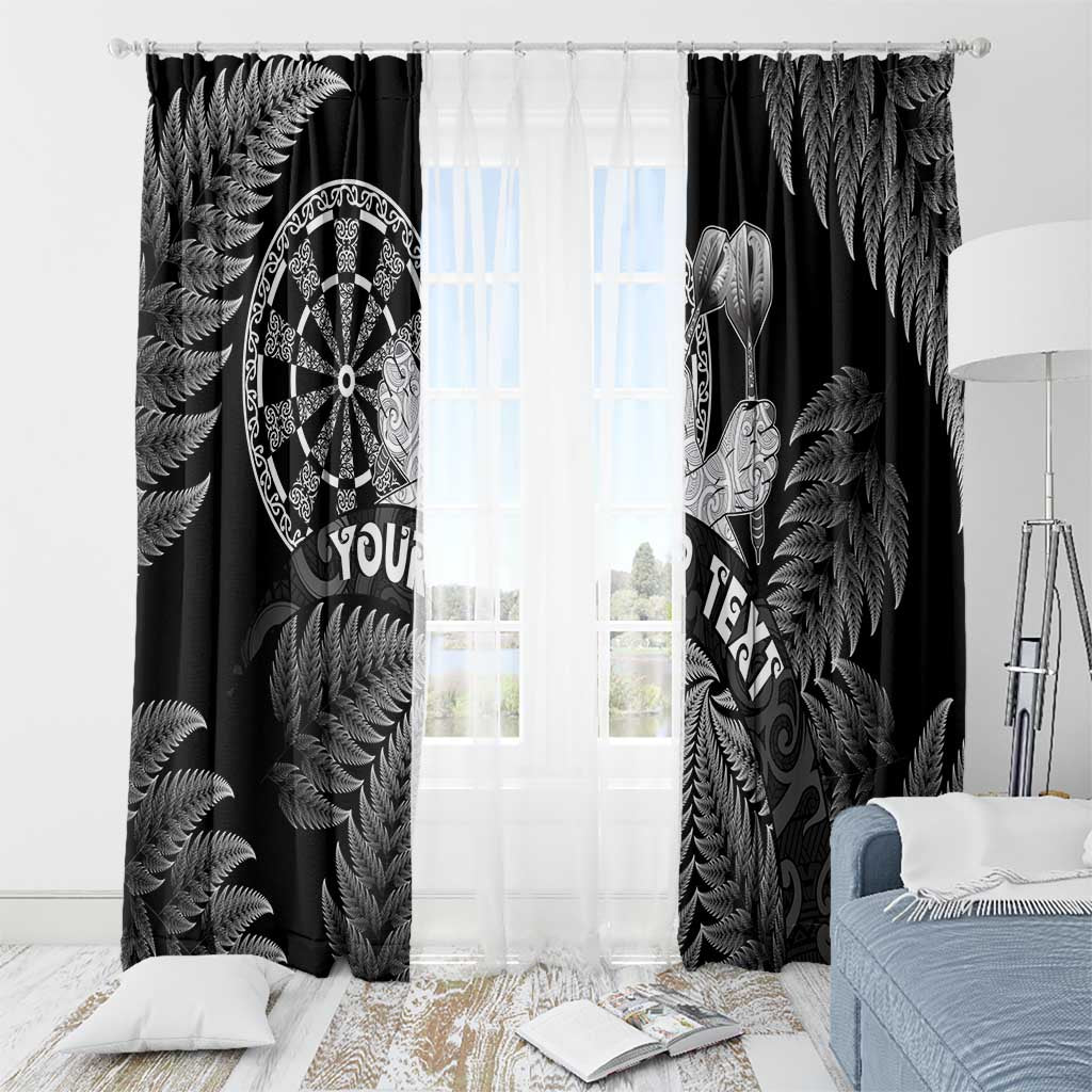 Personalised New Zealand Aotearoa Darts Masters Window Curtain Silver Fern and Maori Spirit LT03 - Polynesian Pride