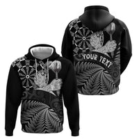 Personalised New Zealand Aotearoa Darts Masters Zip Hoodie Silver Fern and Maori Spirit LT03 - Polynesian Pride
